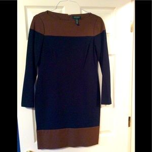 Ralph Lauren dress size 8 chestnut and navy